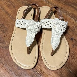Cream and brown sandals size 7.5